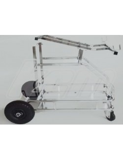 ROTATING CHROME TEAKART TROLLEY