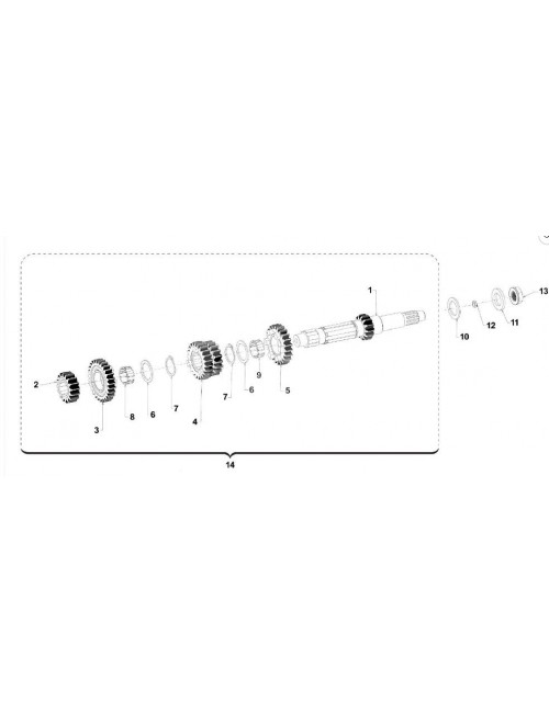 (4) PIGNON 3/4ème Z18/22 ARBRE PRIMAIRE TM R1