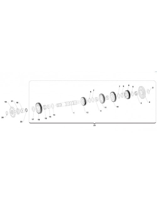 (1) ARBRE SECONDAIRE NU ø21mm TM R1