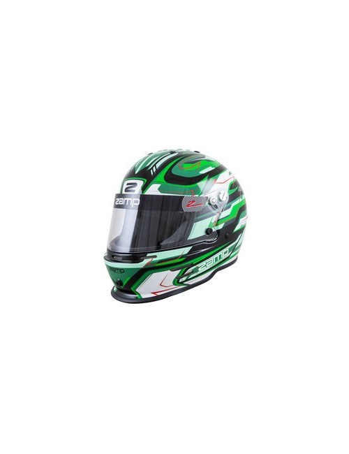 asque de karting RZ-42Y GRAPHIC Noir/Vert ZAMP, design audacieux, confortable et sécurisé