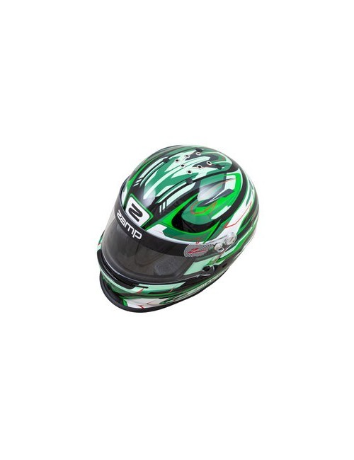 asque de karting RZ-42Y GRAPHIC Noir/Vert ZAMP, design audacieux, confortable et sécurisé