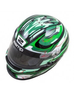 : Vue latérale gauche du casque RZ-42Y GRAPHIC ZAMP, motifs graphiques en noir et vert