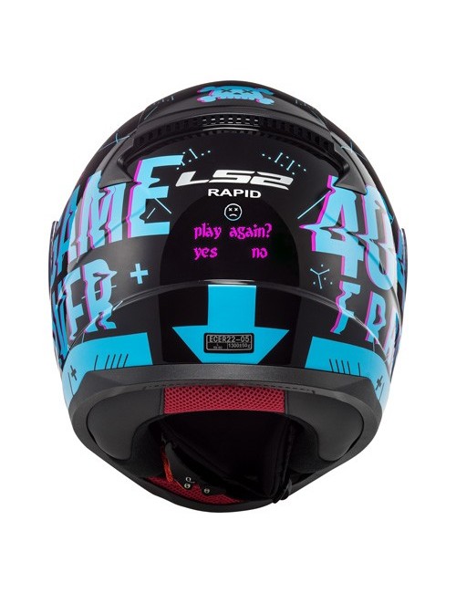 casque LS2 PLAYER noir/bleu clair