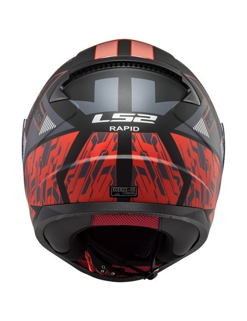 casque LS2 XTREET noir matt/rouge