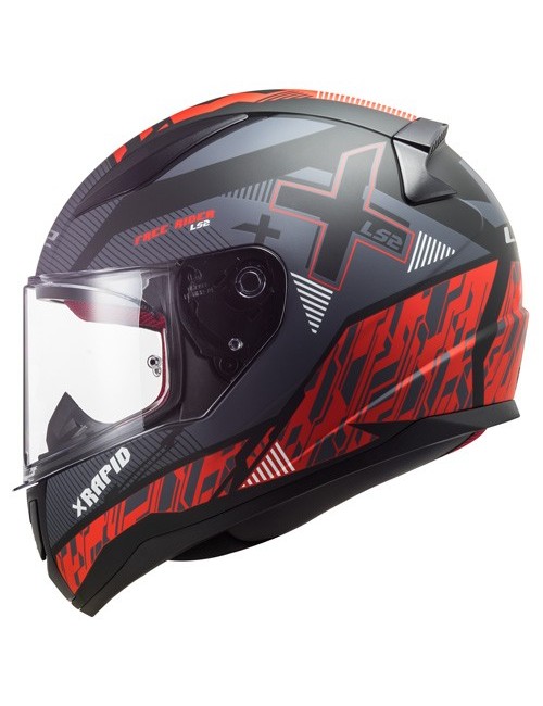 casque LS2 XTREET noir matt/rouge