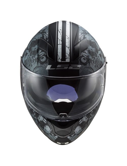 casque LS2 THRONE noir-mat/titan
