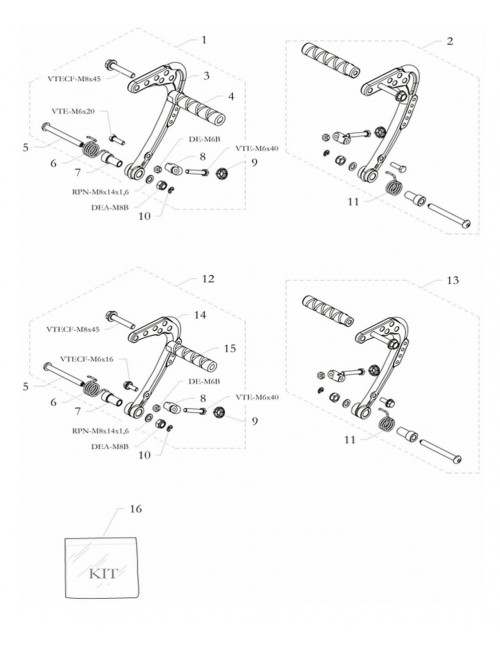 DOUILLE DE PÉDALE RÉGLABLE