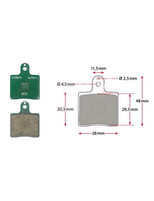 Jeu plaquettes de frein CRG VEN 05 vert