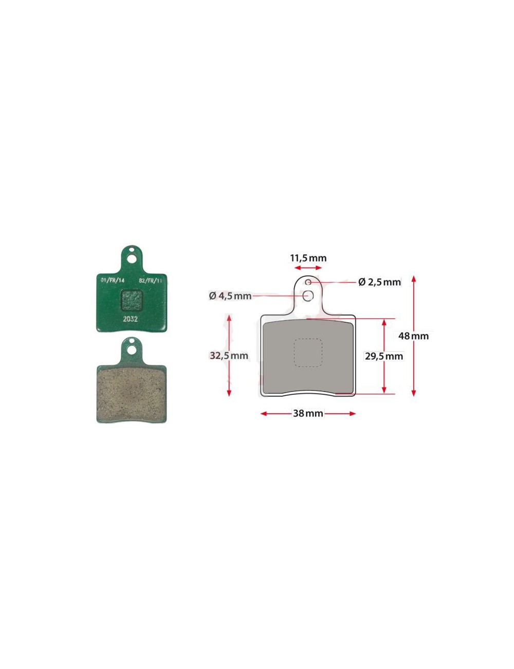 Jeu plaquettes de frein CRG VEN 05 vert Jeu plaquettes de frein CRG VEN 05 vert