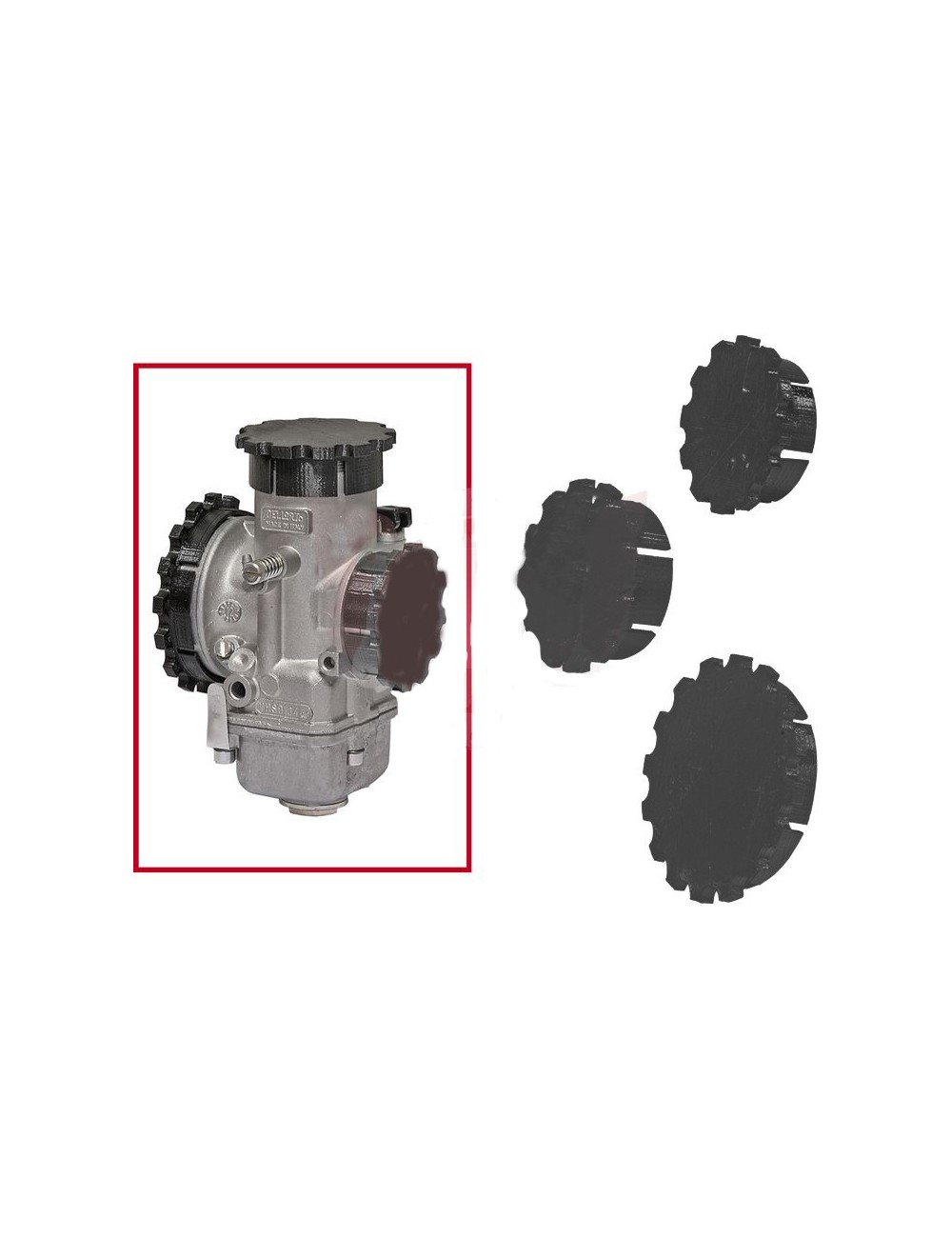 Kit couvercles noir pour carbi Dell'Orto VHSB34 Kit couvercles noir pour carbi Dell'Orto VHSB34