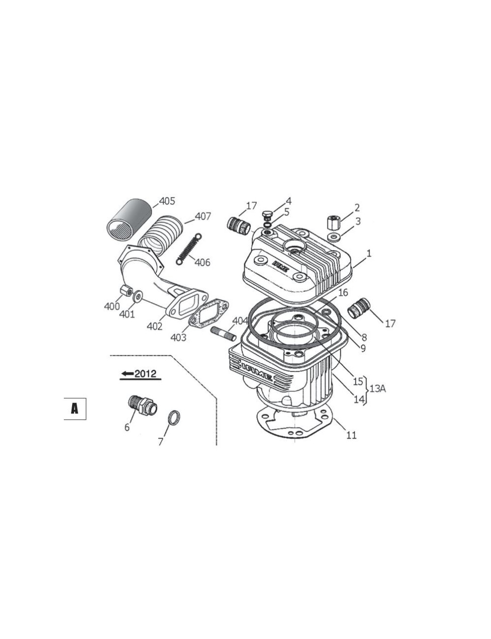 404 Exhaust stud d.8x36mm 404 Exhaust stud d.8x36mm