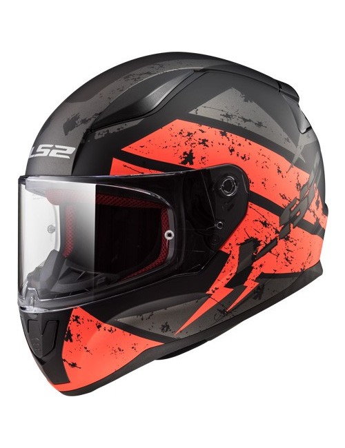 casque LS2 DEADBOLT noir/orange