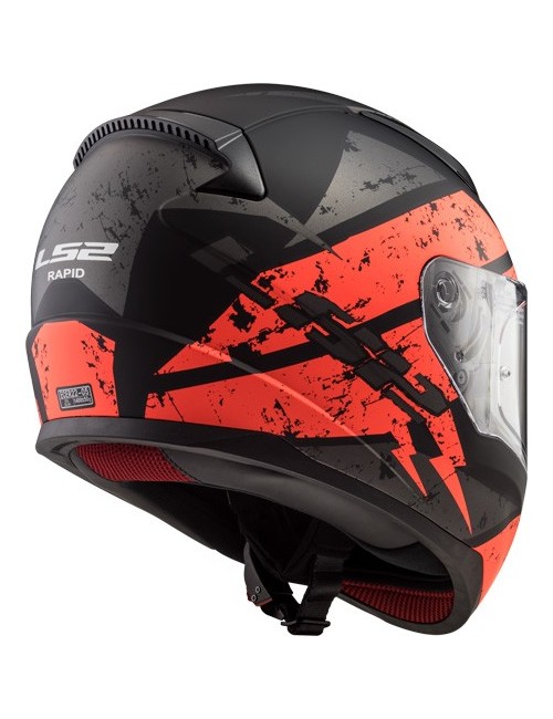 casque LS2 DEADBOLT noir/orange