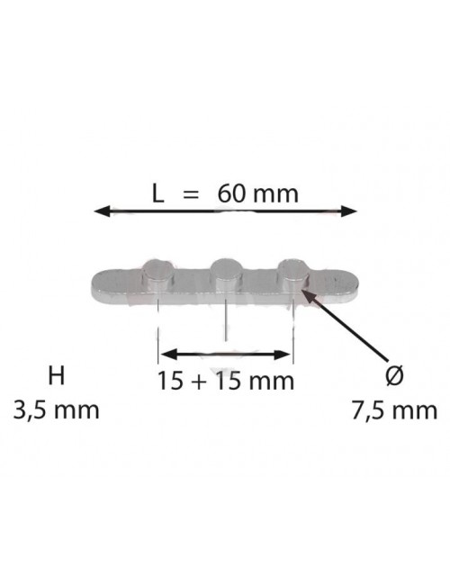 Clavette d'arbre avec 3 picots (17mm distance)