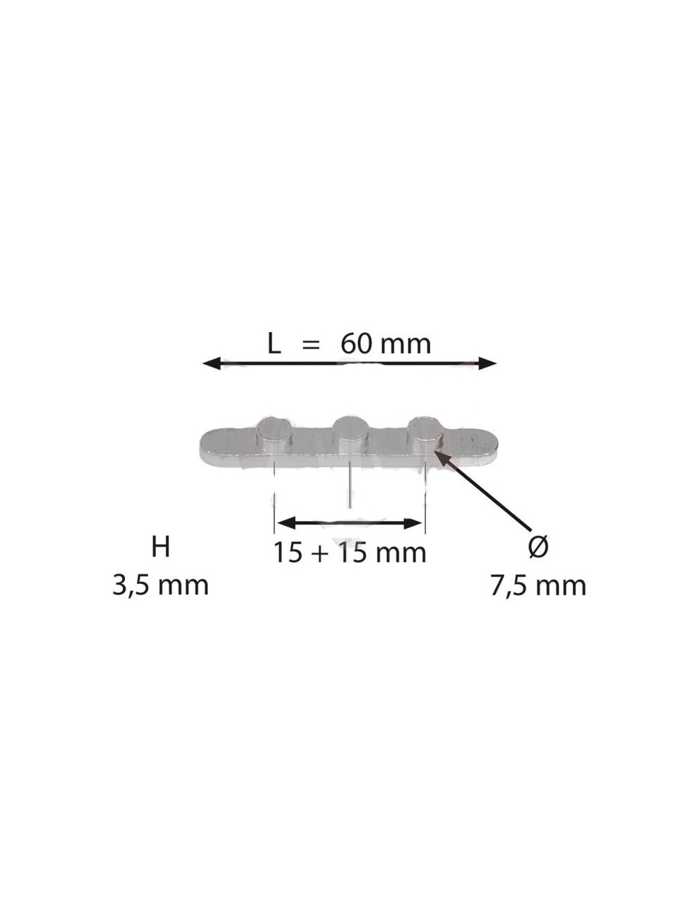 Clavette d'arbre avec 3 picots (17mm distance) Clavette d'arbre avec 3 picots (17mm distance)