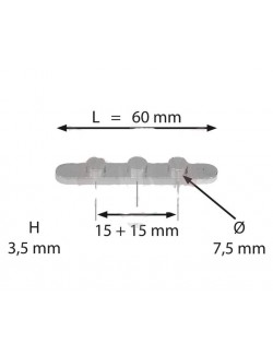 Clavette d'arbre avec 3 picots (17mm distance)