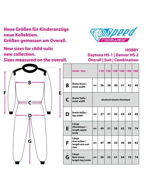 Combinaison enfant Speed loisir Denver HS-2 noir,blanc
