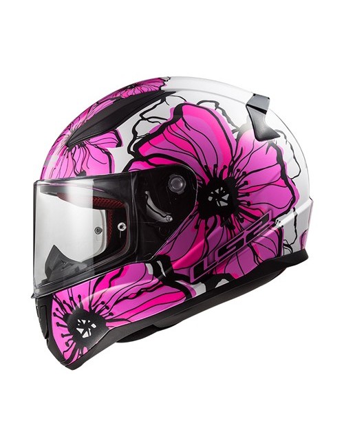 casque LS2 POPPIES blanc/rose