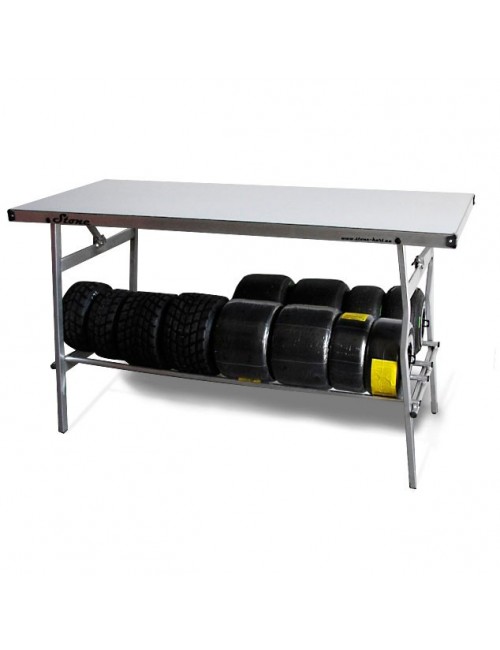 ALUMINIUM WORKBENCH with WHEEL HOLDER STONE