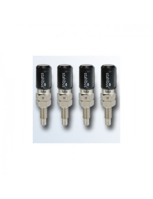 stahlbus-Soupape de purge en kit de 4, M6x1.0x16mm, en acier, capuchons noirs