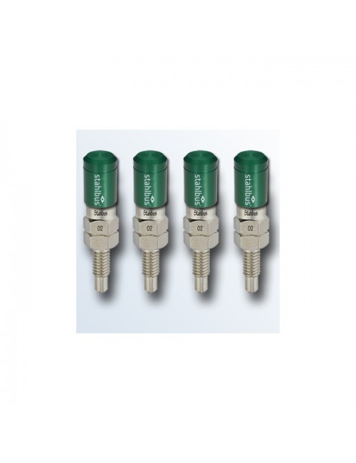 stahlbus-Soupape de purge en kit de 4, M6x1.0x16mm, en acier, capuchons noirs