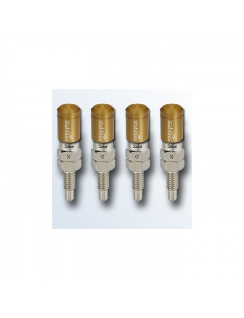 stahlbus-Soupape de purge en kit de 4, M6x1.0x16mm, en acier, capuchons noirs
