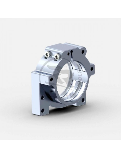 Double Aluminium Bearing Carrier 40-50mm 4 Bolt Left Titanium colour