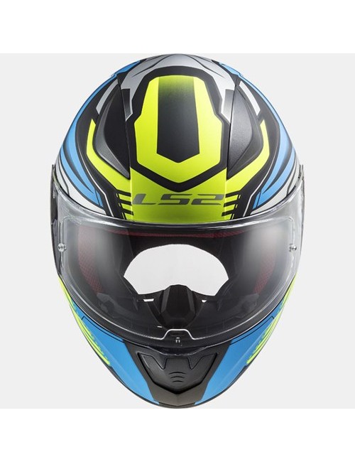 casque LS2 GALE noir/bleu/neon-yellow