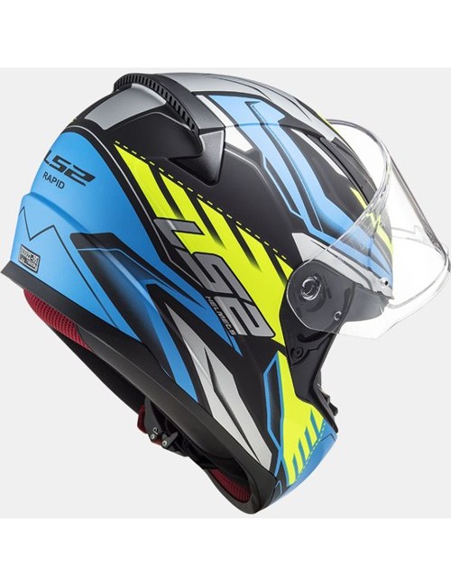 casque LS2 GALE noir/bleu/neon-yellow