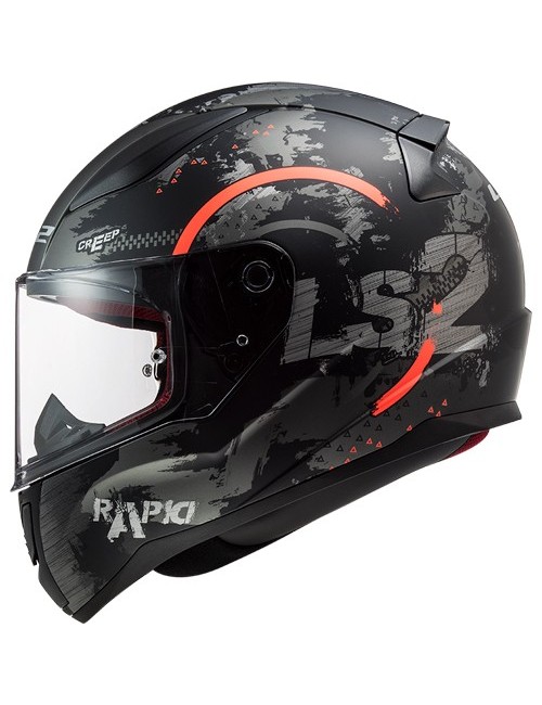 casque LS2 CIRCLE noir/orange XS