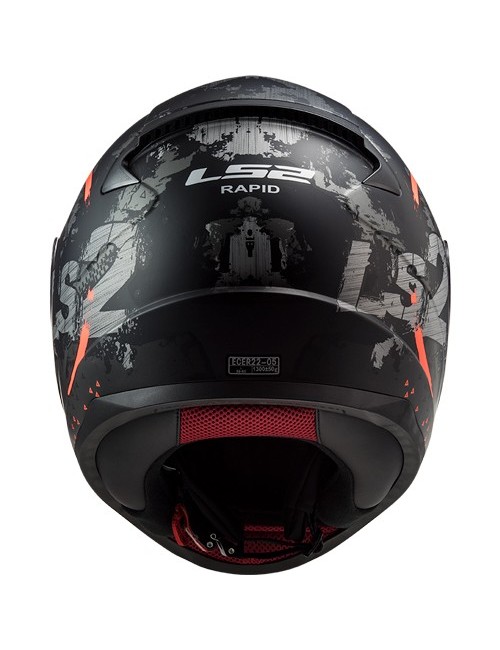 casque LS2 CIRCLE noir/orange XS