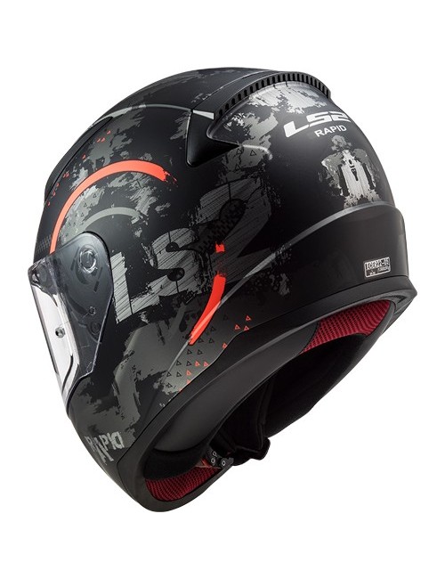 casque LS2 CIRCLE noir/orange XS