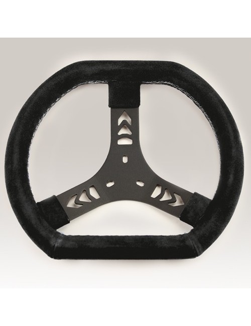 volant kart suède noir aplati