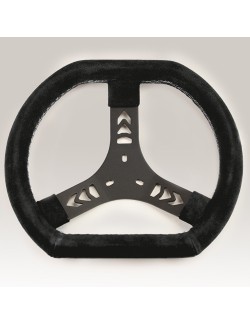volant kart suède noir aplati