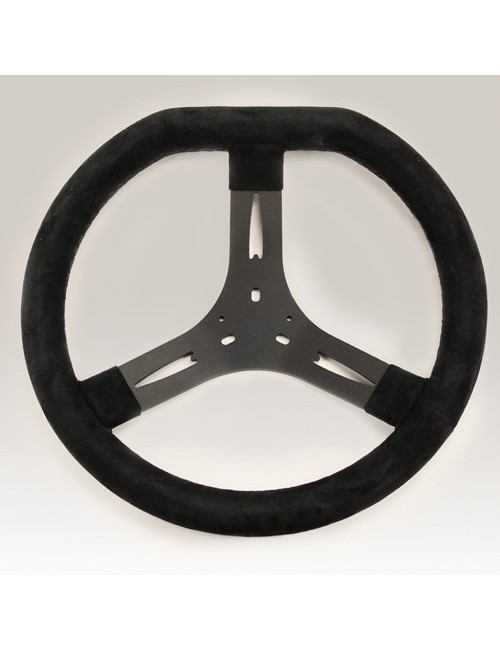 volant  kart suède noir aplati Ø 320mm