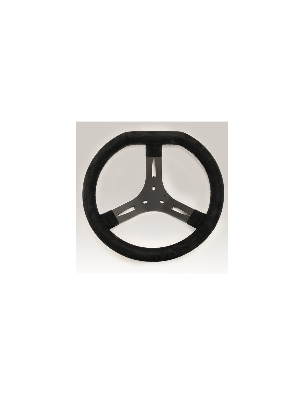 volant kart suède noir aplati Ø 320mm volant kart suède noir aplati Ø 320mm