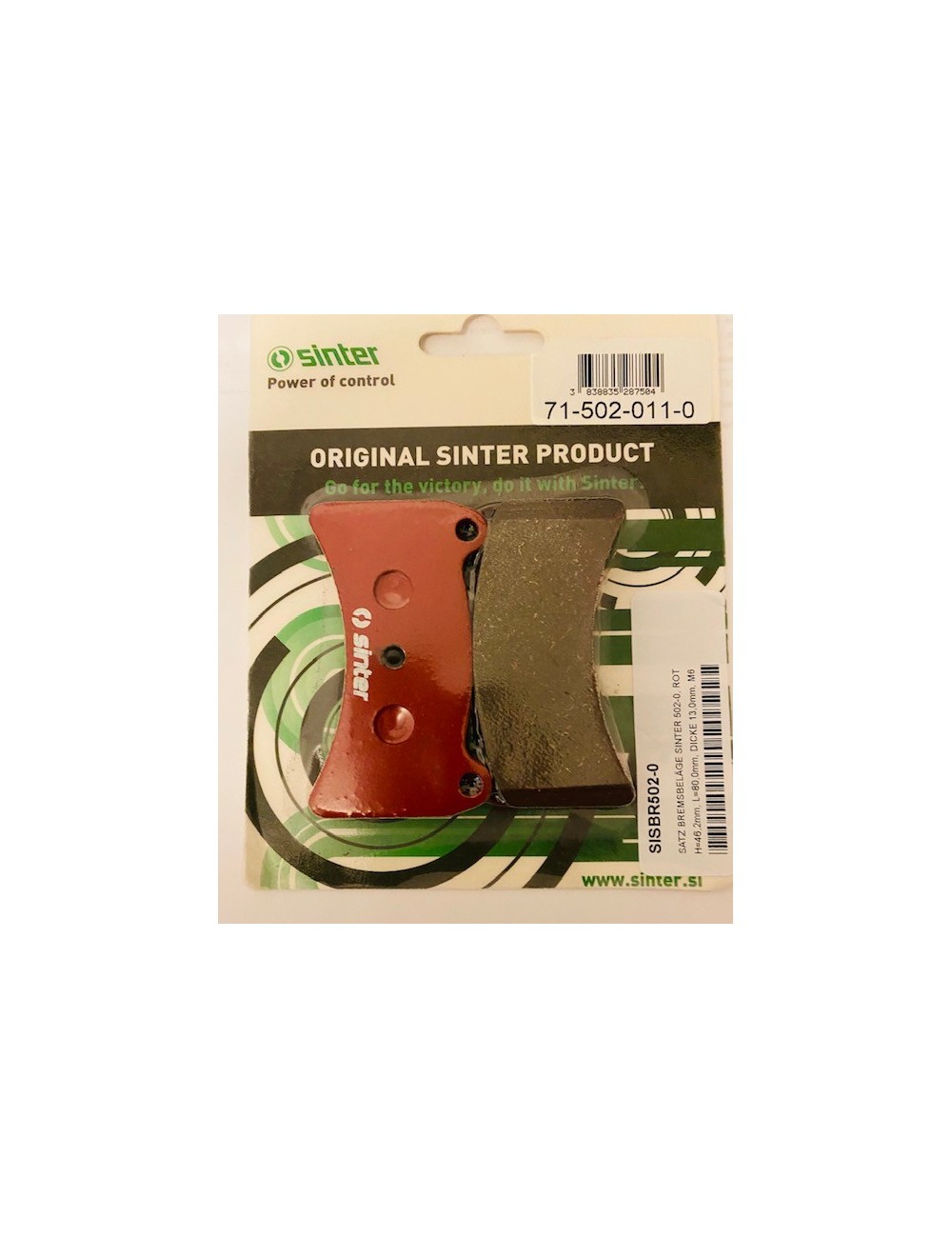 Jeu plaquettes SINTER 502-0, rouge Jeu plaquettes SINTER 502-0, rouge