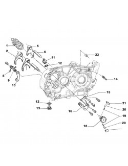 (2) Fourchette arbre secondaire. coté moteur K8 / K9 TM