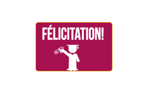 
			                        			Félicitation